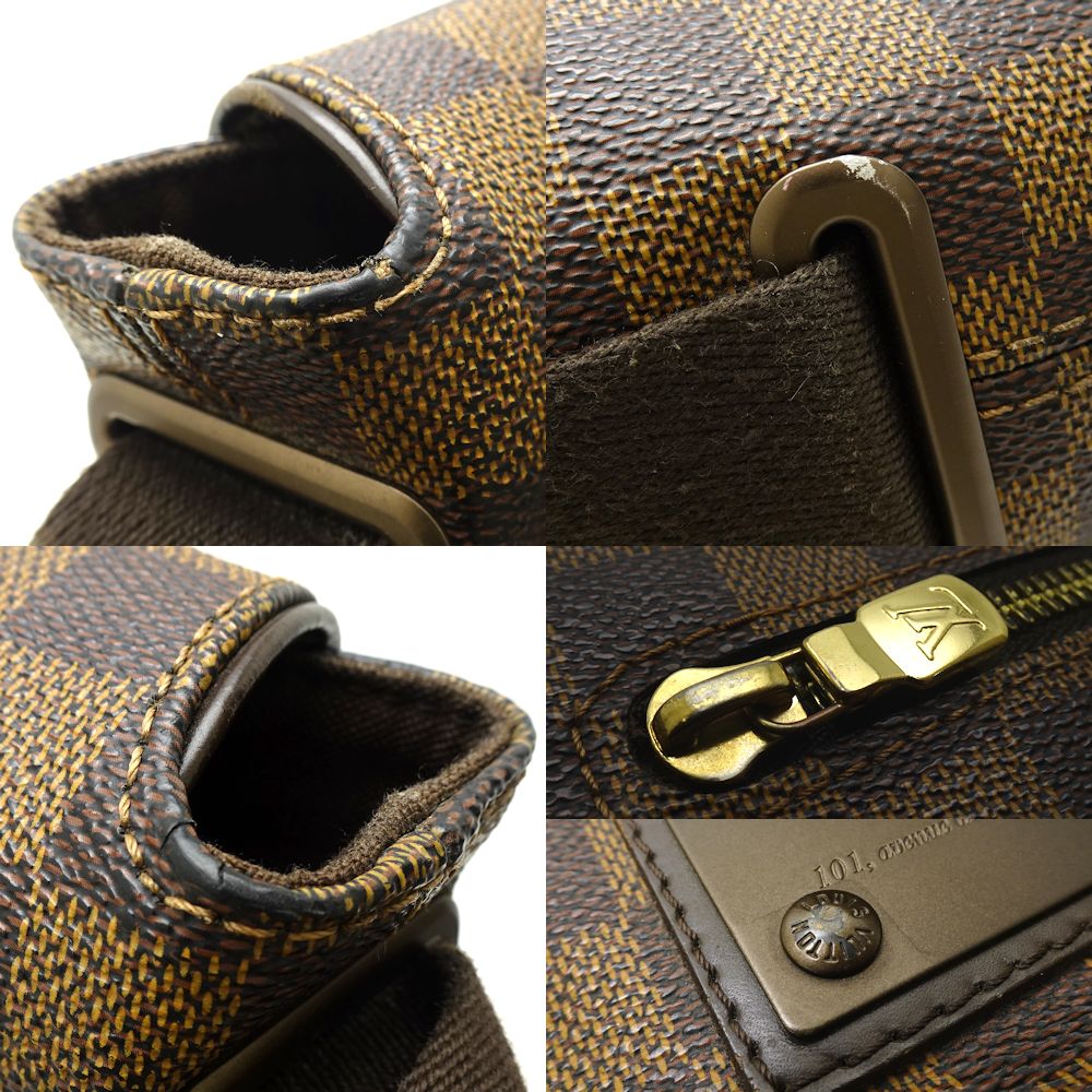 Louis Vuitton Damier Brooklyn MM Ebene Shoulder Bag Brown