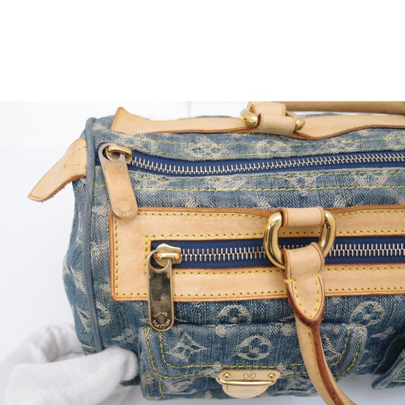 Louis Vuitton Neo Speedy Handbag Mini Boston Bag Monogram Denim Blue