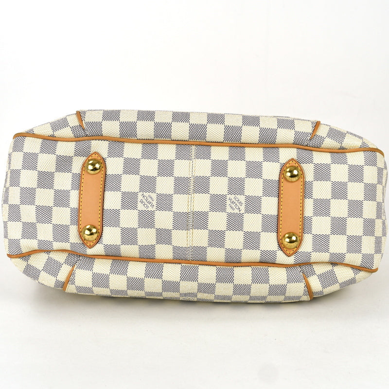 Louis Vuitton Galliera PM Tote Shoulder Bag Damier Azur White