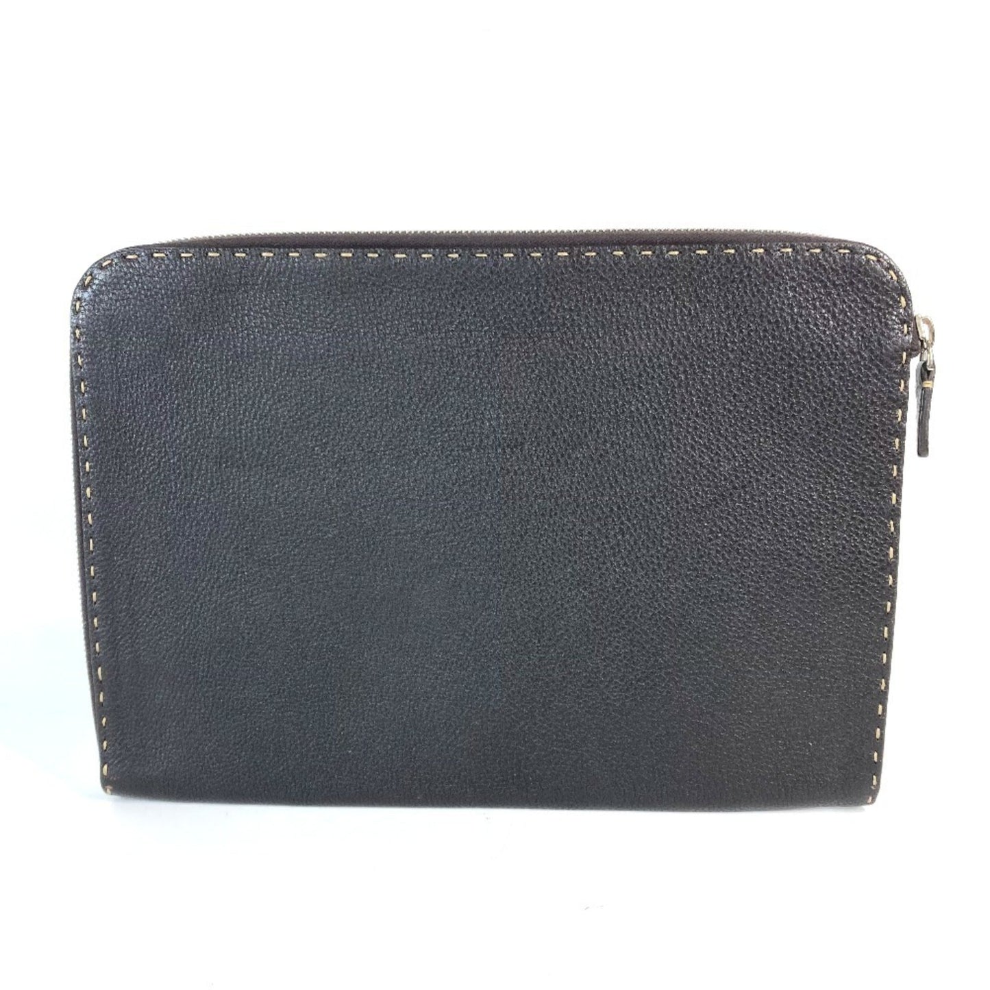 Fendi  Leather Clutch Bag Pouch (Pre-Owned)