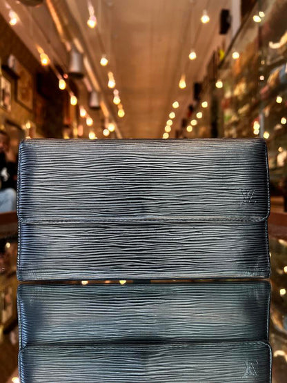 Louis Vuitton Black Epi Long Wallet