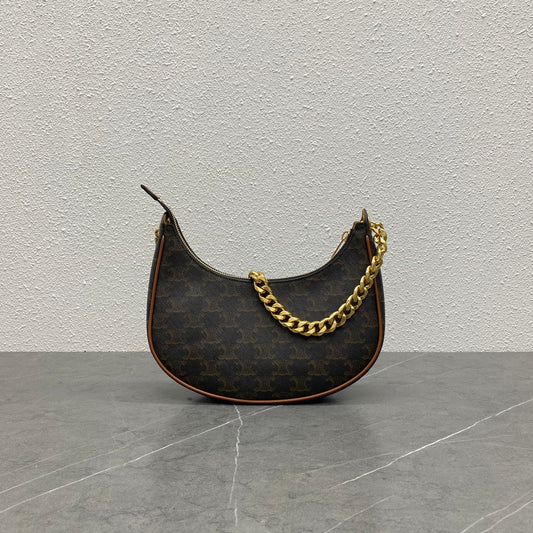 CE Medium Ava Chain In Triomphe Canvas Tan For Women 10in/25Amelia199582BZJ.04LU