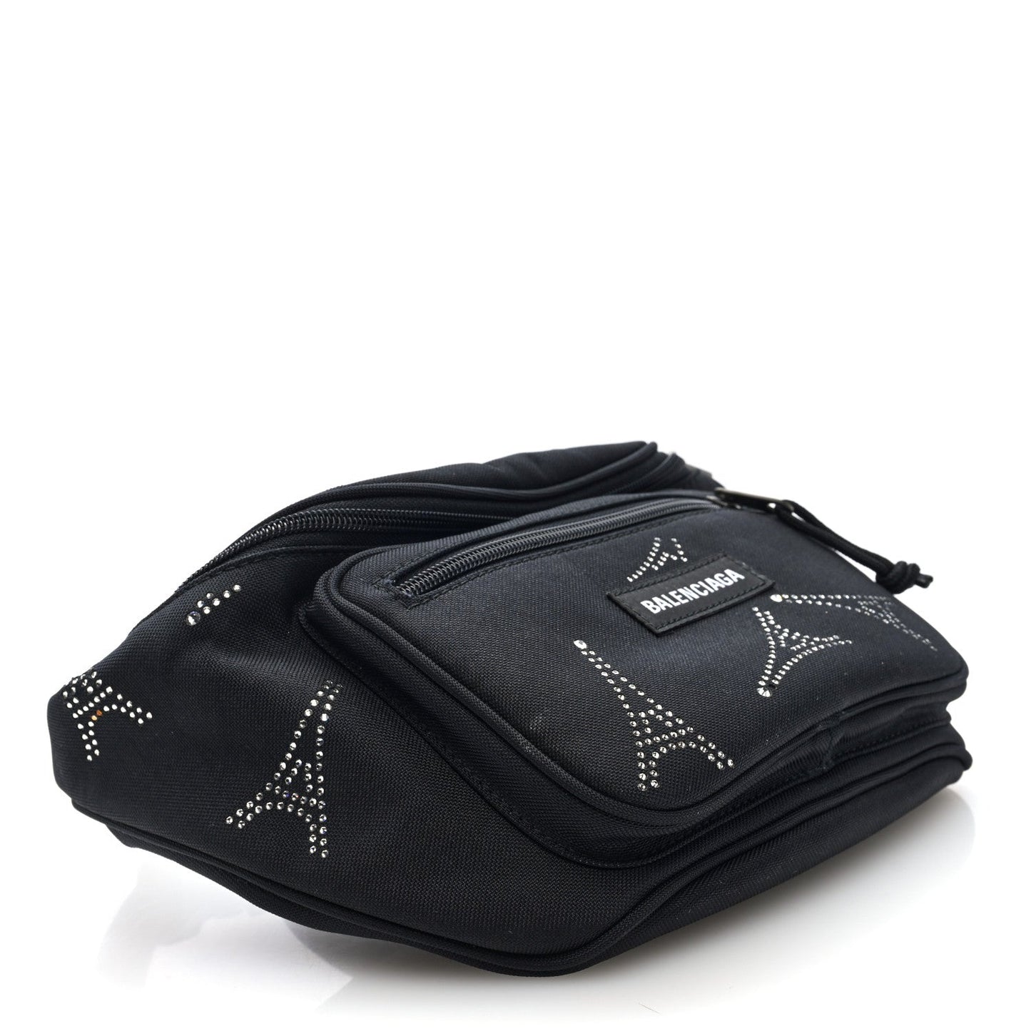 Balenciaga Nylon Eiffel Strassed Beltpack Black