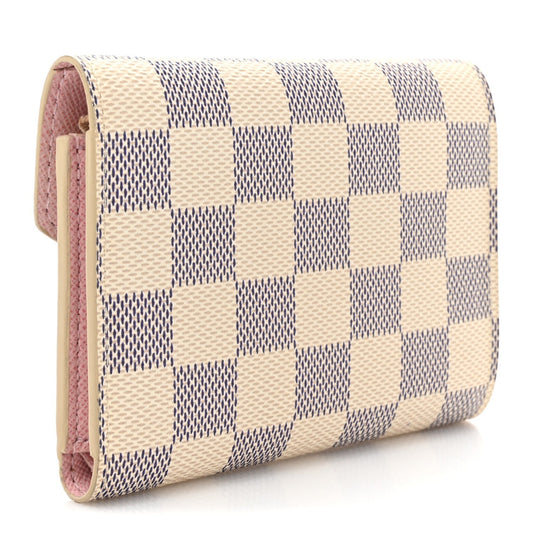 Louis Vuitton Damier Azur Victorine Wallet Rose Ballerine