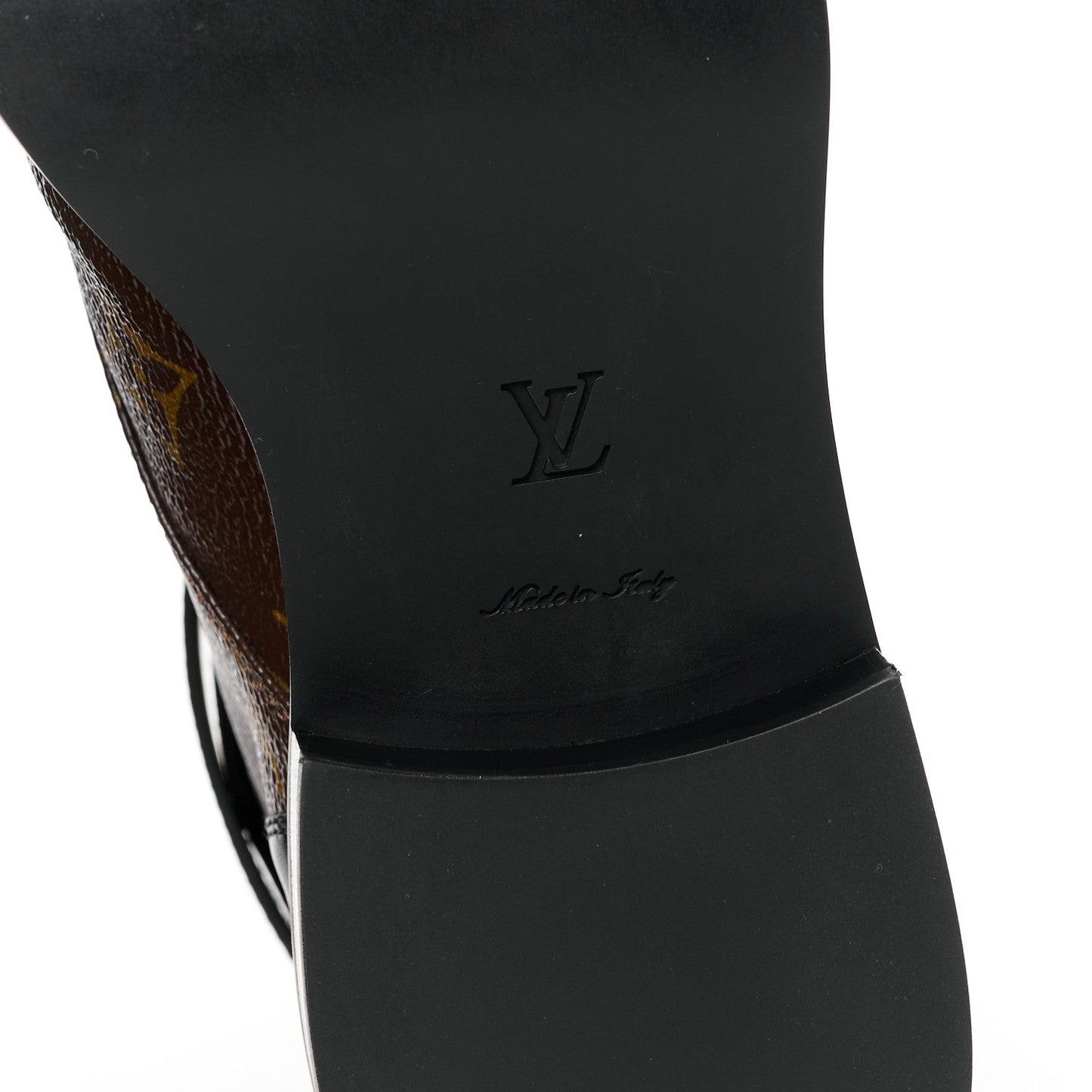 Louis Vuitton Calfskin Monogram Wonderland Flat Ranger Boots 37 Black