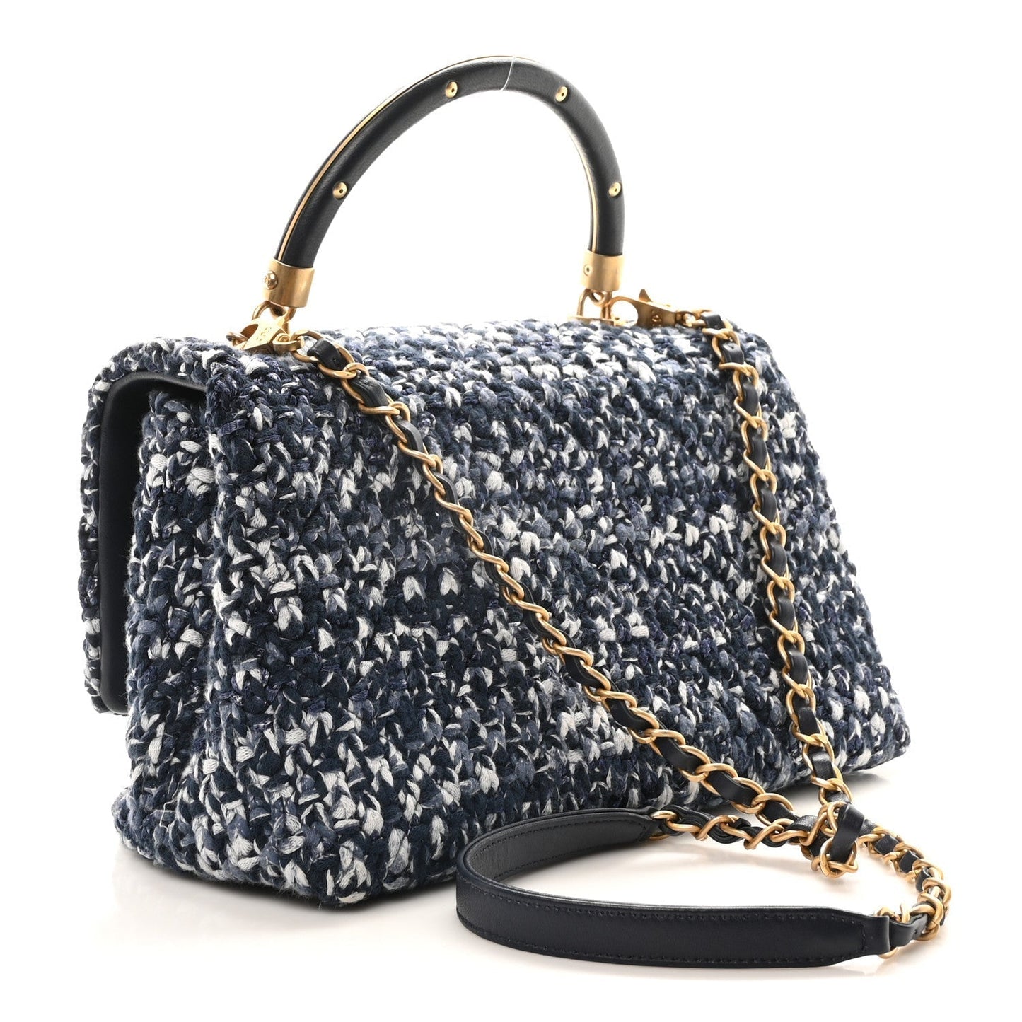 Amelia Crochet Small Coco Handle Flap Blue