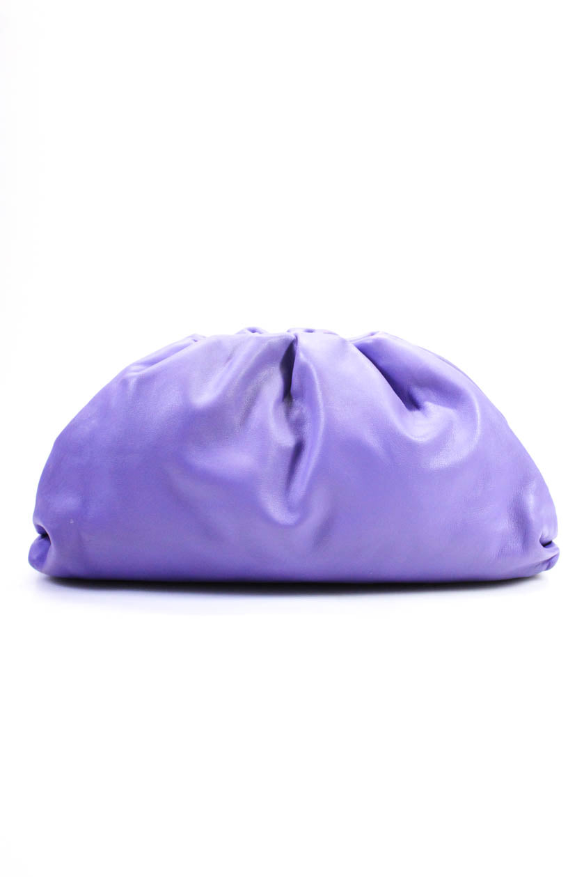 Bottega Veneta Womens The Pouch Hinged Clutch Leather Handbag Purple