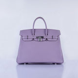 Hermes Birkin 35cm Togo Leather Handbags Light Purple Silver