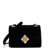 CHANEL Diamond Lock CC Flap Bag Quilted Velvet with Crystals Mini