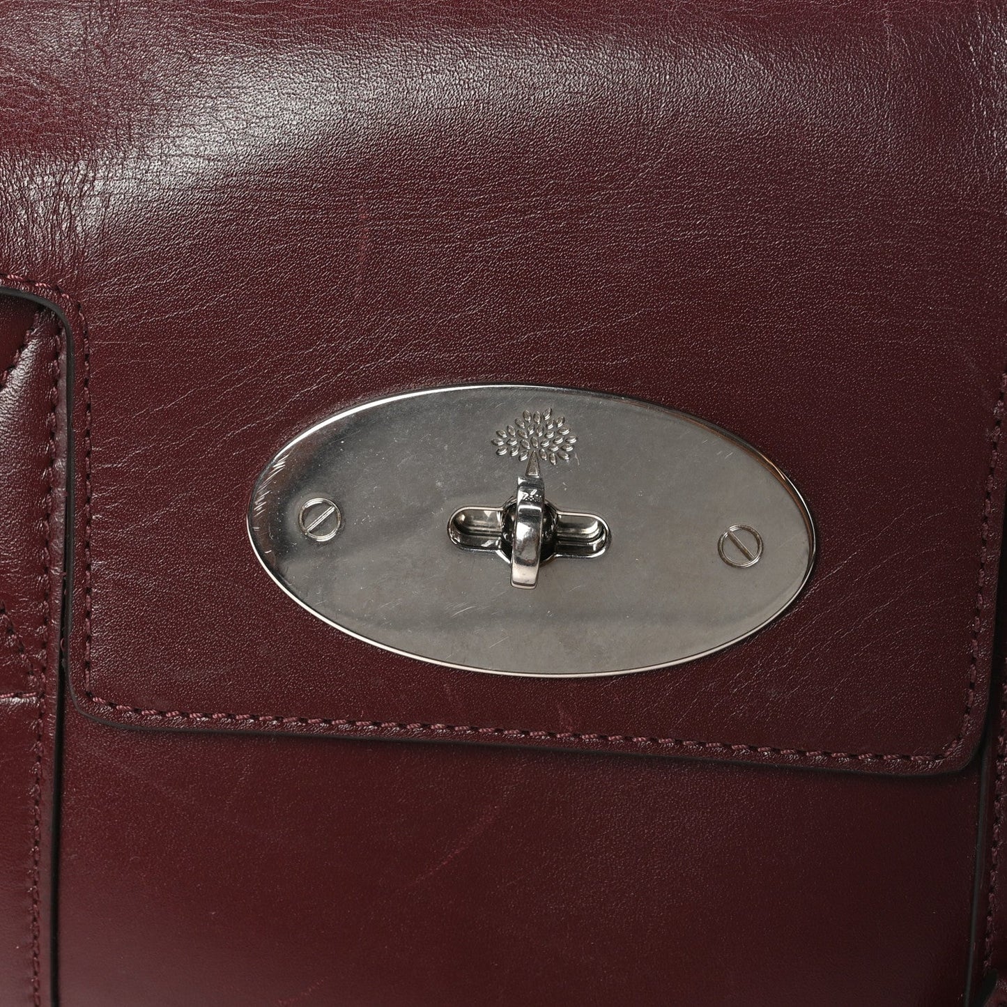 Mulberry Shiny Smooth Calfskin East West Bayswater Black Cherry