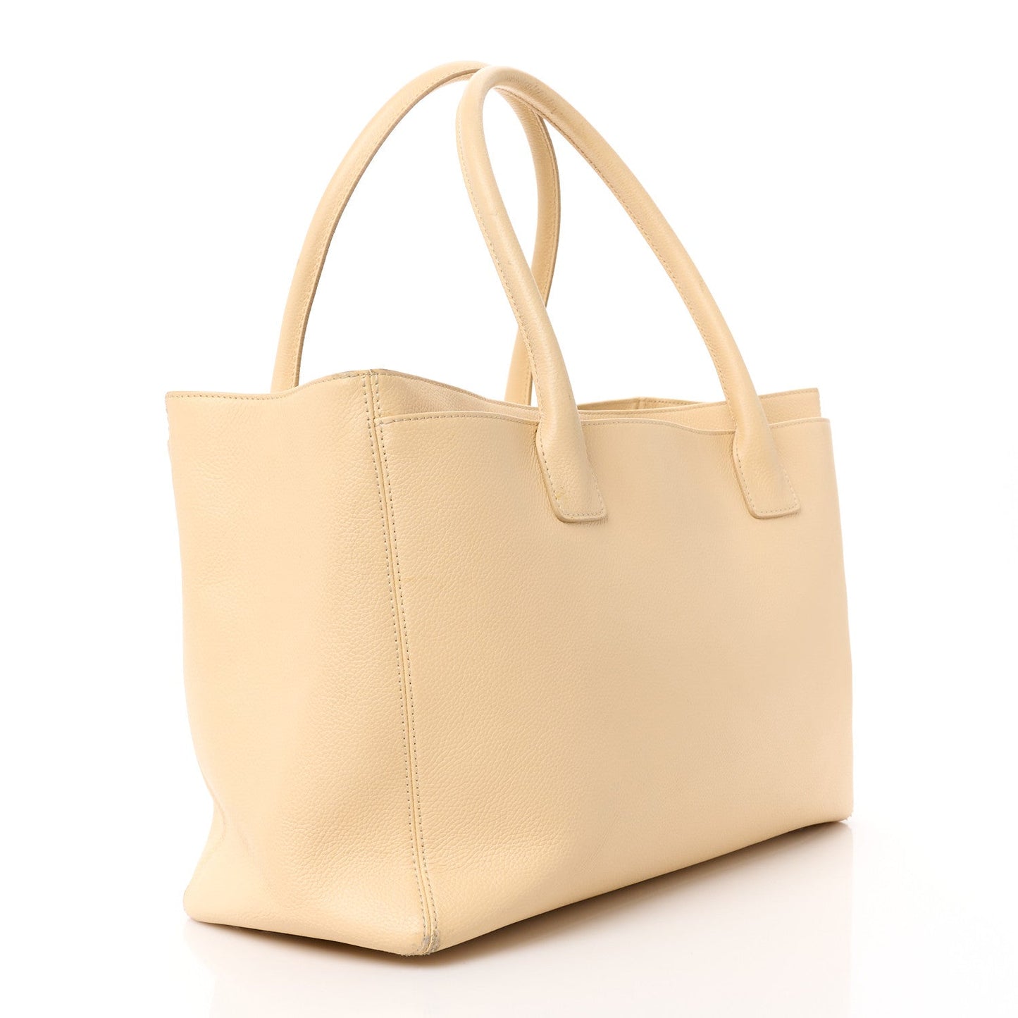 Amelia Calfskin Cerf Executive Shopper Tote Beige Clair