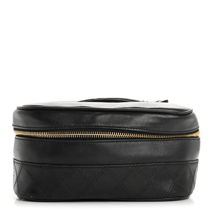 Amelia Lambskin Vanity Cosmetic Case Black