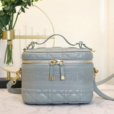 SMALL TRAVEL VANITY CASE CLOUD BLUE LAMBSKIN Amelia