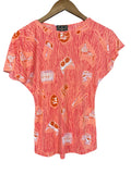Fendi Tessuto Nylon Orange Graphic Top