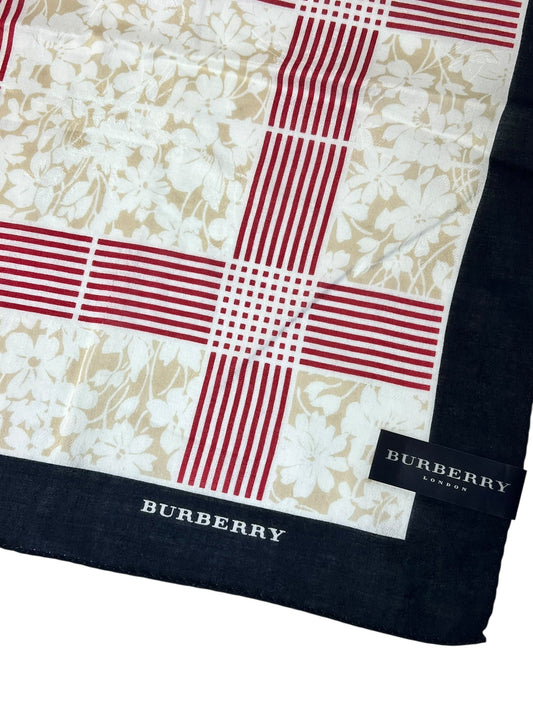 Burberry   Floral Stripe Check Scarf