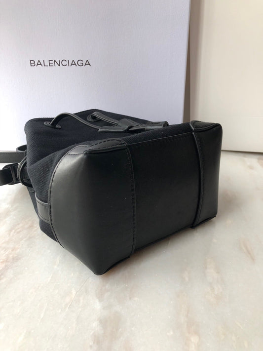 BLN-Ciaga Navy Cabas Linen Crossbody Bag In Black, For Women,  Bags 9.8in/25cm