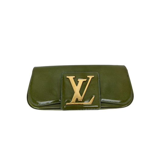 Louis Vuitton Patent Leather Sobe Green Clutch