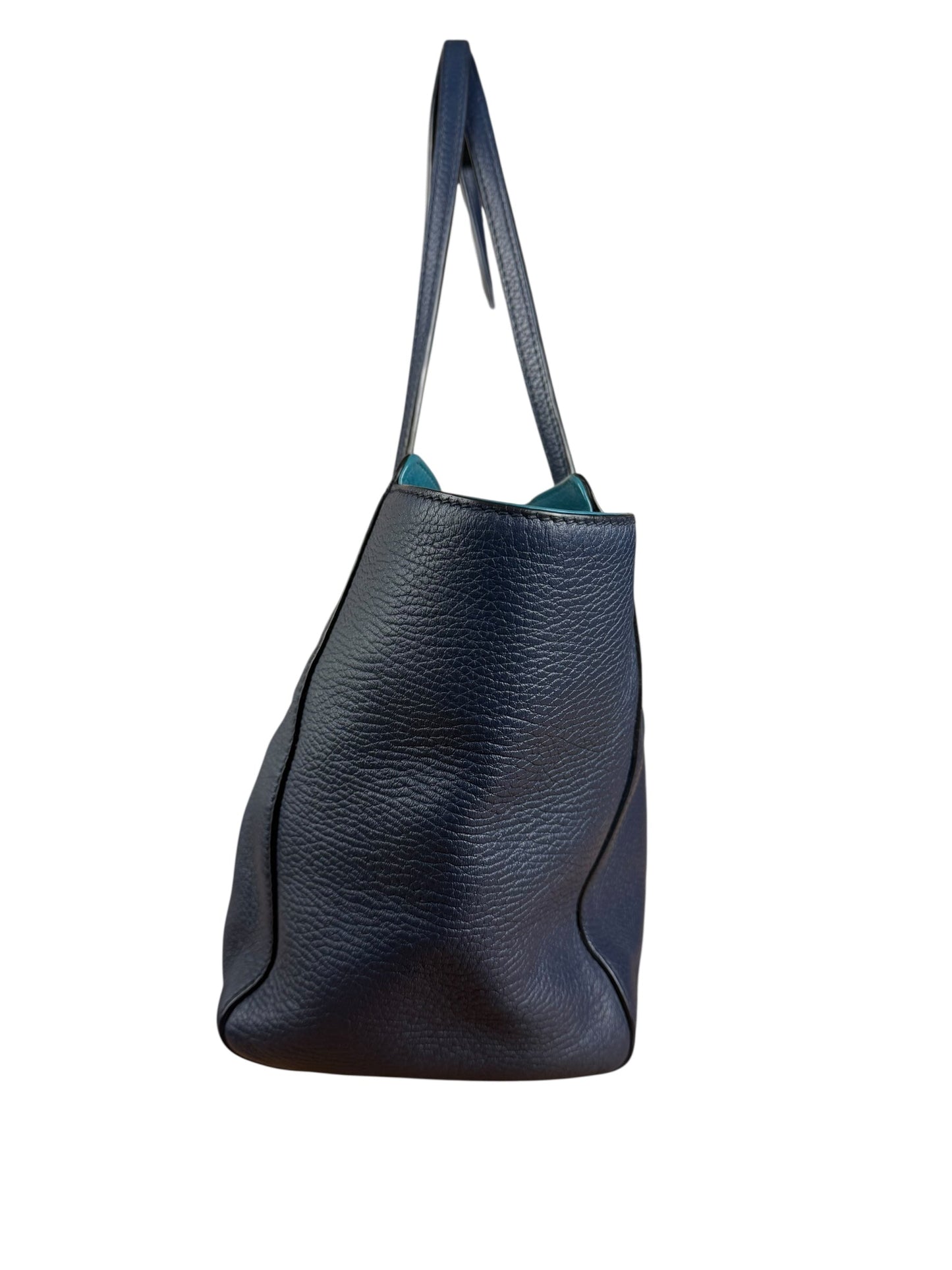 Gucci Blue Pebbled Leather Swinger Bag