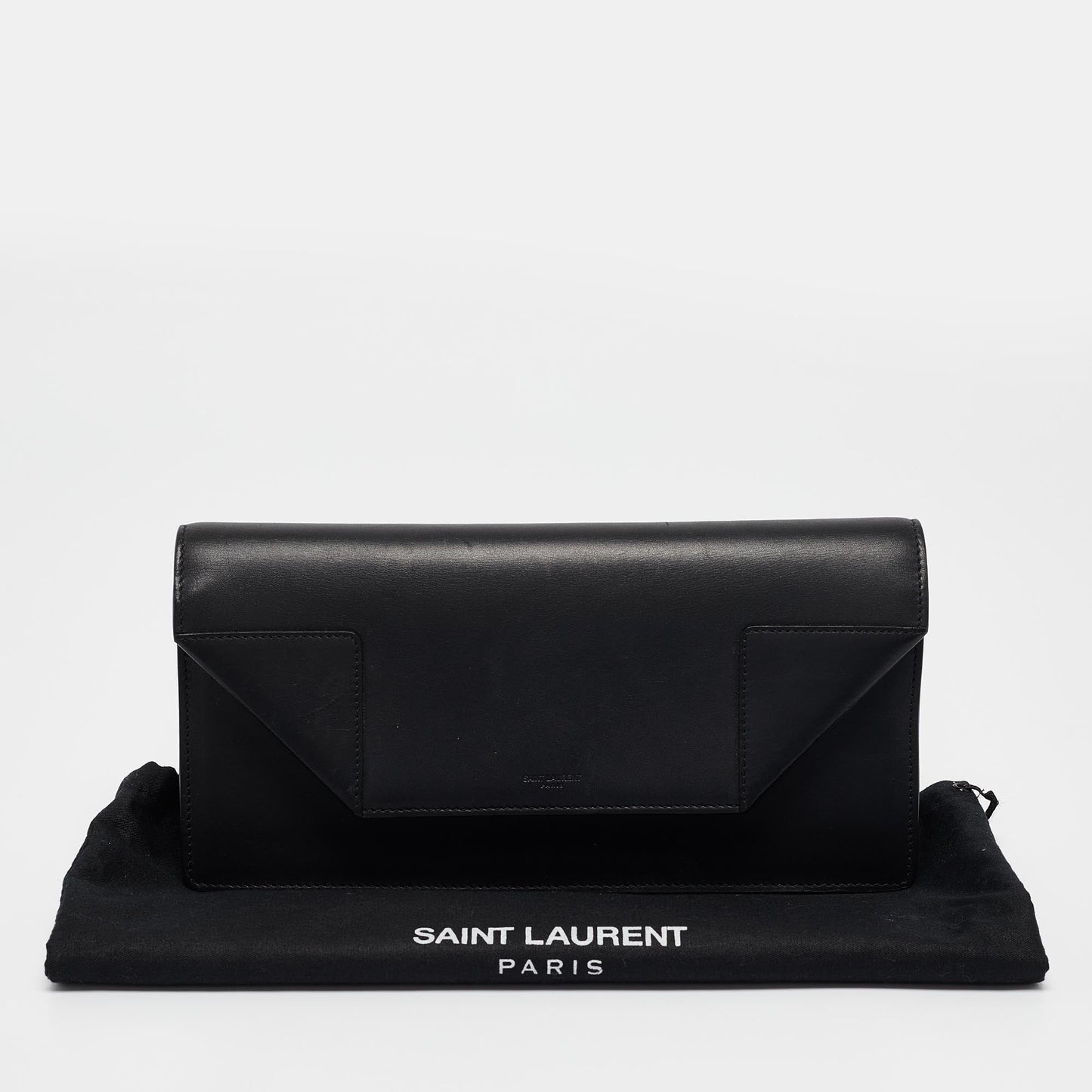 Saint Laurent Black Leather Classic Betty Clutch