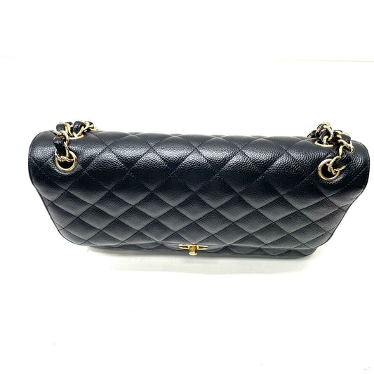 Chanel Classic Flap Jumbo Black Caviar Leather Double Flap with Gold Hardware, 2012