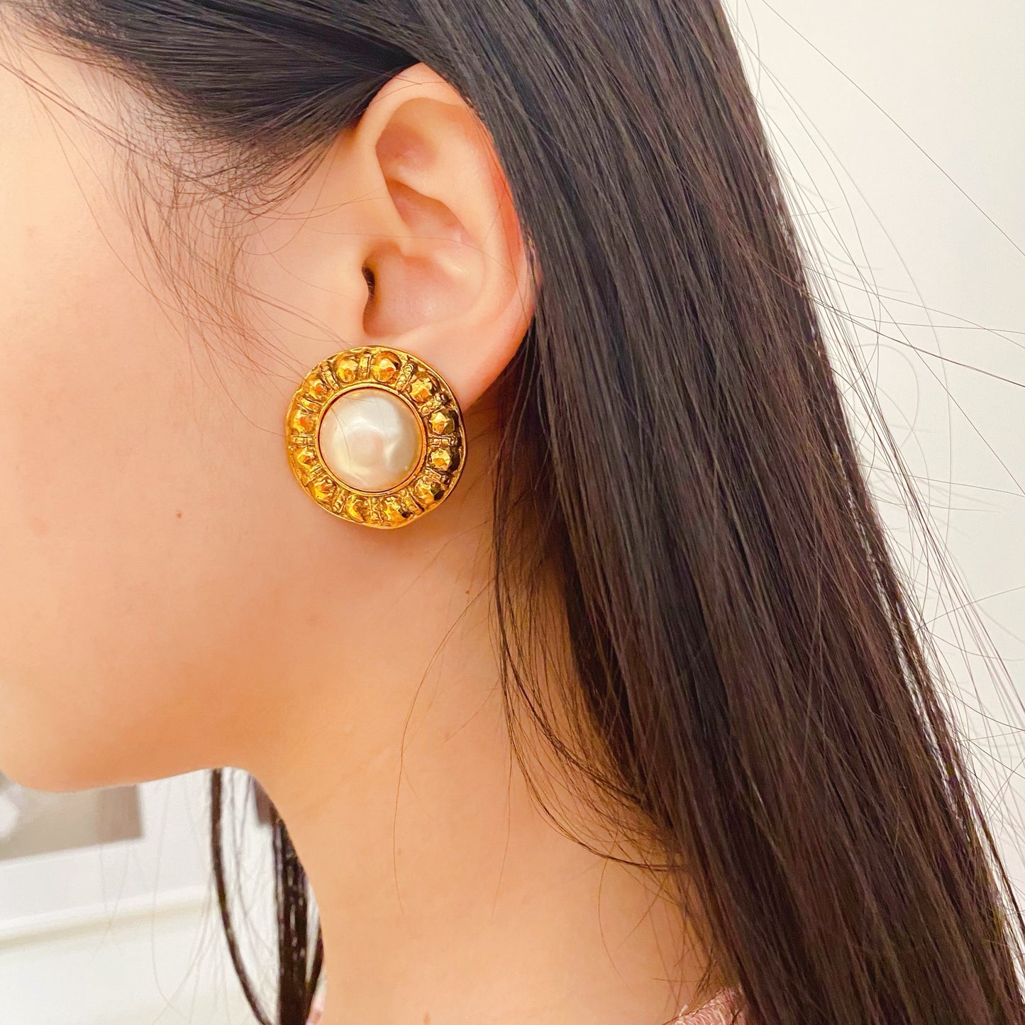 Chanel pearl earrings