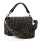 Amelia Fabric Jacquard FF 1974 Medium Baguette Tobacco Moro Black