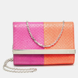 Purple/Orange Snakeskin Rush Chain Clutch