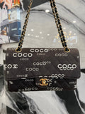 CHANEL CLASSIC COCO PRINT DOUBLE FLAP BAG