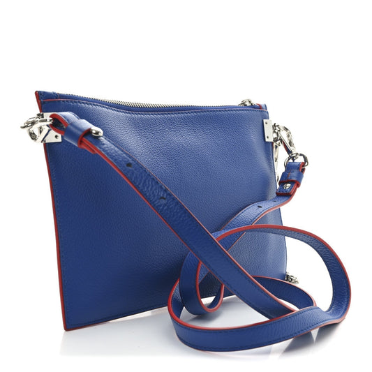 Versace Calfskin Medusa Crossbody Flat Pouch Blue