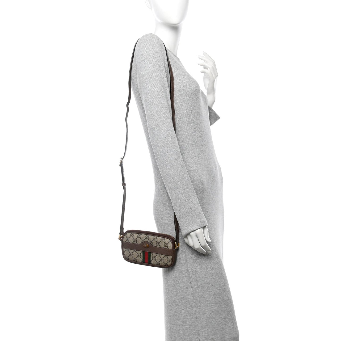 Amelia GG Supreme Monogram Web Mini Ophidia GG Bag Brown