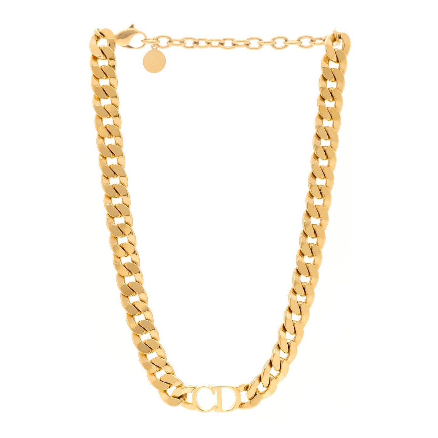Christian Dior Metal Danse    Etoile Chain Choker Necklace Gold