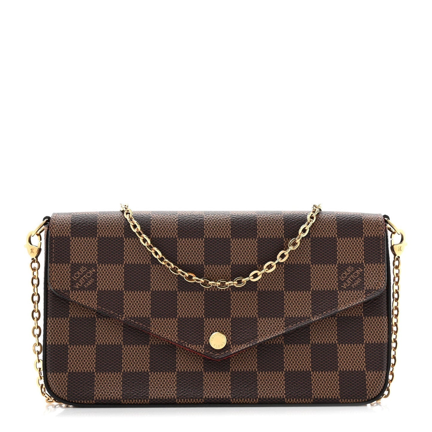 Louis Vuitton Damier Ebene Pochette Felicie Chain Wallet