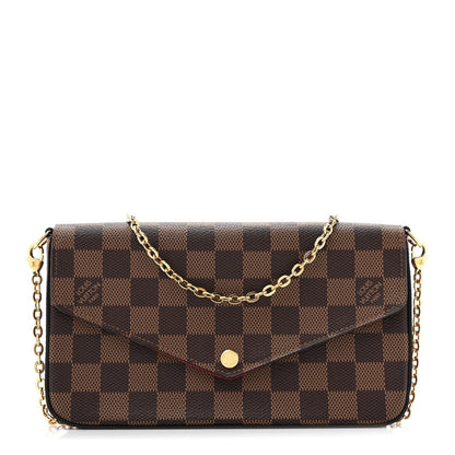 Louis Vuitton Damier Ebene Pochette Felicie Chain Wallet