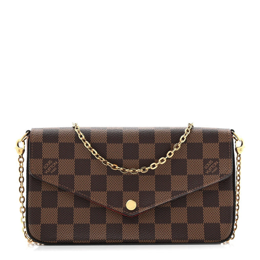 Louis Vuitton Damier Ebene Pochette Felicie Chain Wallet