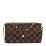 Louis Vuitton Damier Ebene Pochette Felicie Chain Wallet