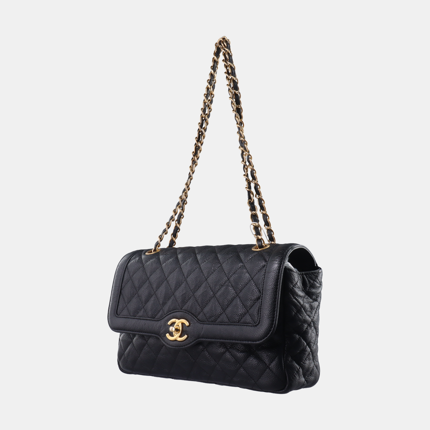 Chanel Classic Flap   Black Caviar Leather with Gold Hardware