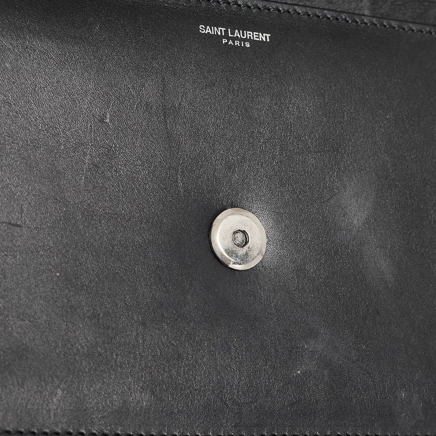Saint Laurent Black Leather Classic Betty Clutch