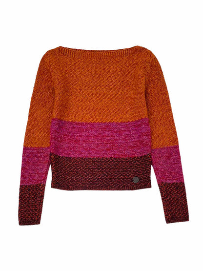 LOUIS VUITTON Orange w/ Pink & Brown Size Small Sweater
