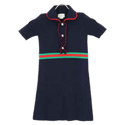 Gucci GG Pearl Button Wool Dress
