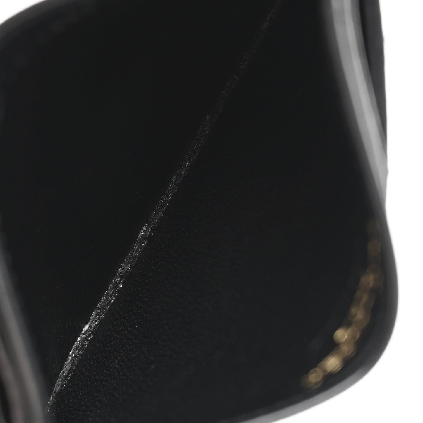 Saint Laurent Lambskin Carre Quilted Cassandre Credit Card Case Black