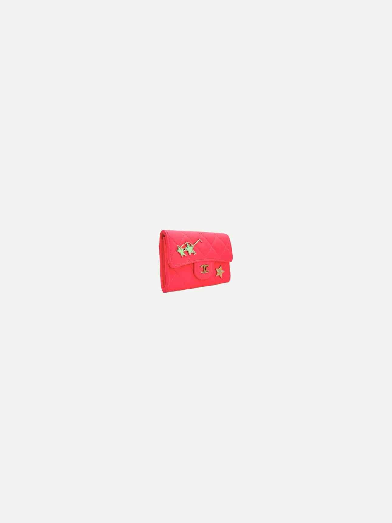 CHANEL Pink Quilted Card Holder