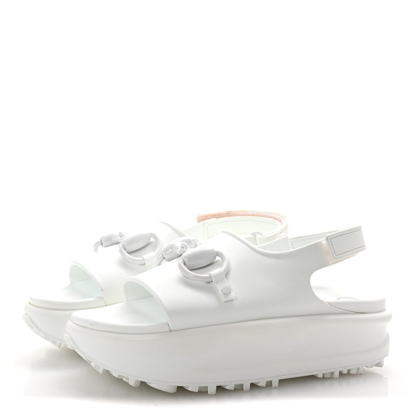 Amelia Soft Rubber Horsebit Touch Womens Strapped Sandals 37 Great White