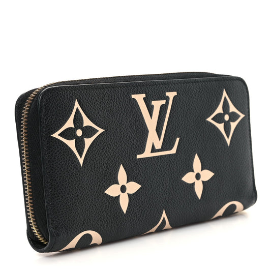 Louis Vuitton Empreinte Monogram Giant Zippy Wallet Black Beige