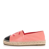 Amelia Lambskin CC Espadrilles 39 Pink Red Black