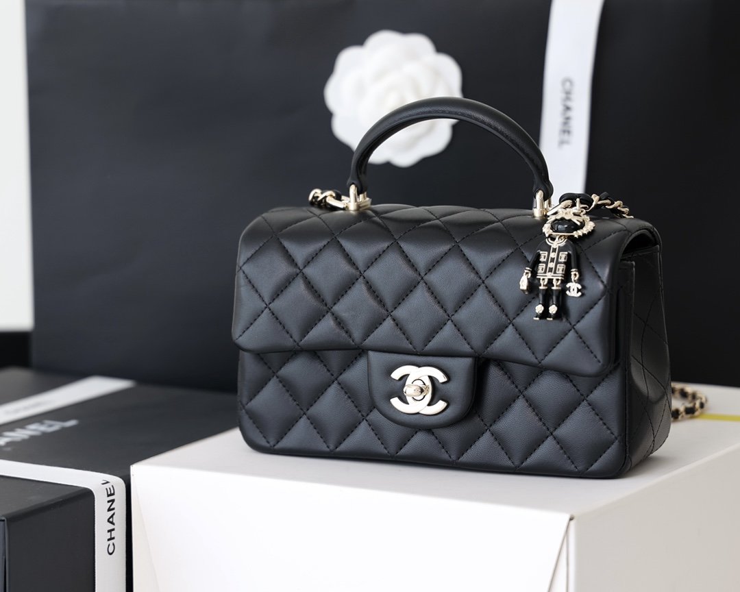 CHL -  Flap Bag Mini Doll Handle Bag 20AmeliaBlack