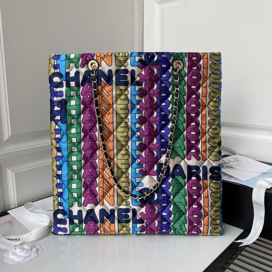 CHL - Large Shopping Bag Printed fabric Metal Multicolor Bag For Women 41cm/16in