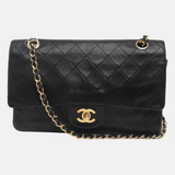 Chanel Classic Flap   Black Lambskin Leather with 24k Gold Hardware, 1989-1991