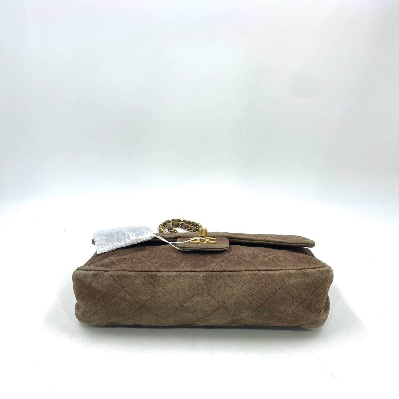 Chanel Classic Flap   Medium Brown Suede Leather with 24k Gold HW, 1991-1994
