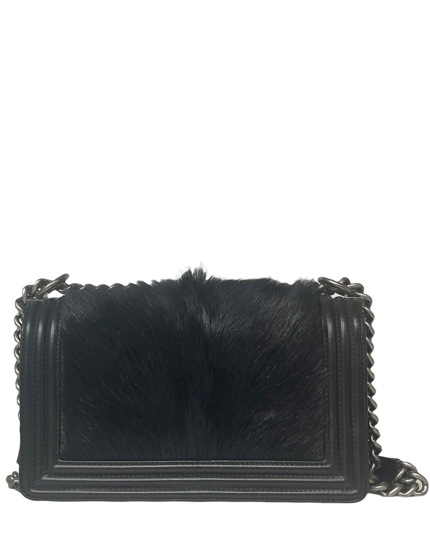 Chanel Black Goat Hair Medium Celtic Boy Flap Bag