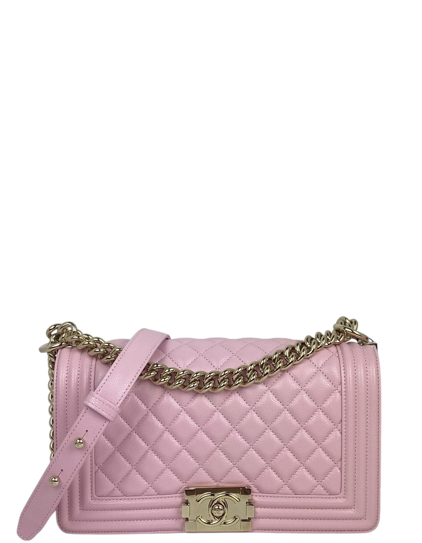 Chanel NWT 2025 Pink Caviar Medium Boy Bag